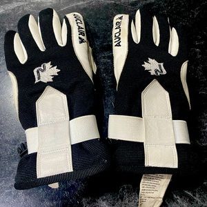 Women's Black and White Insulated Ski Gloves